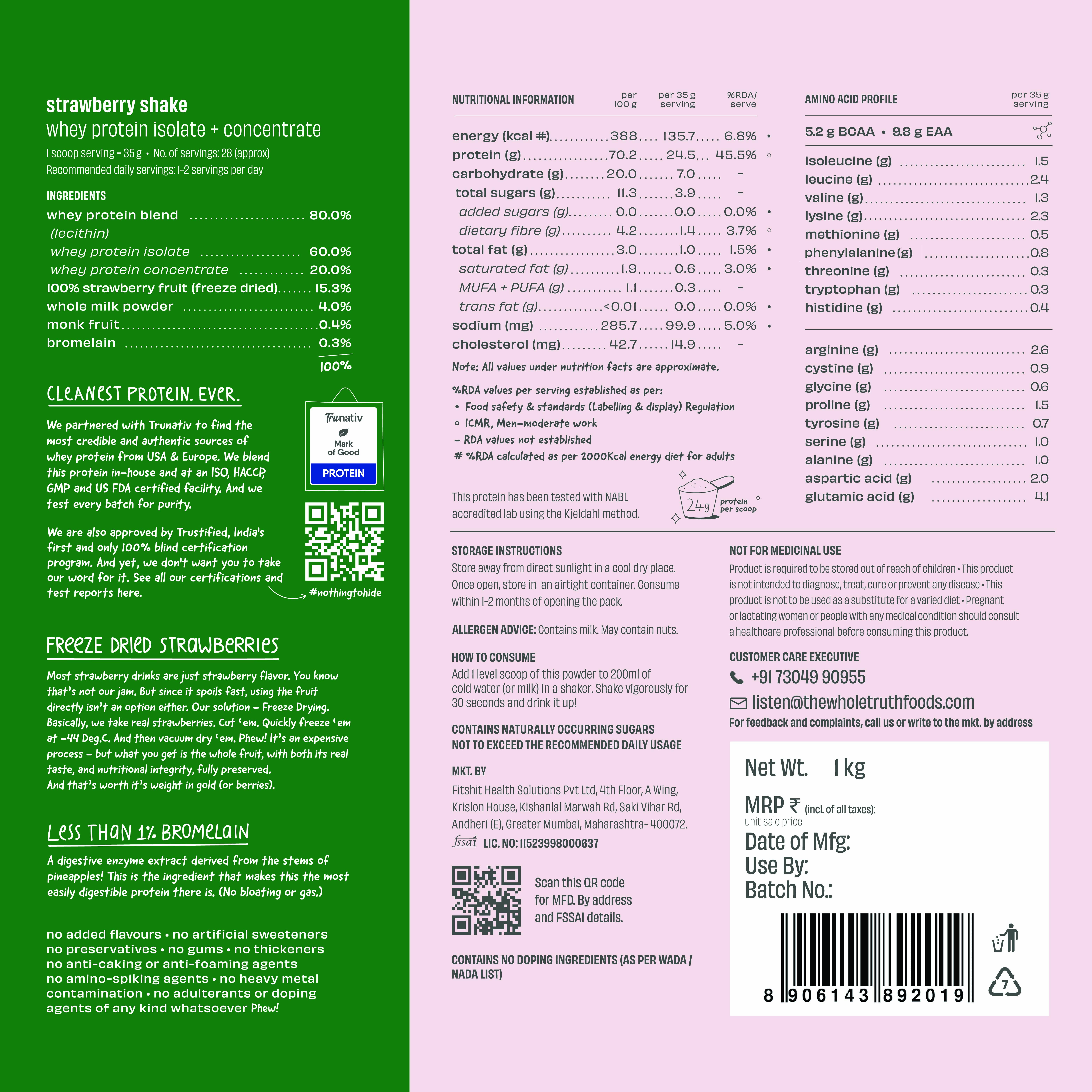 Strawberry Shake 24 g Protein Powder - Image 10