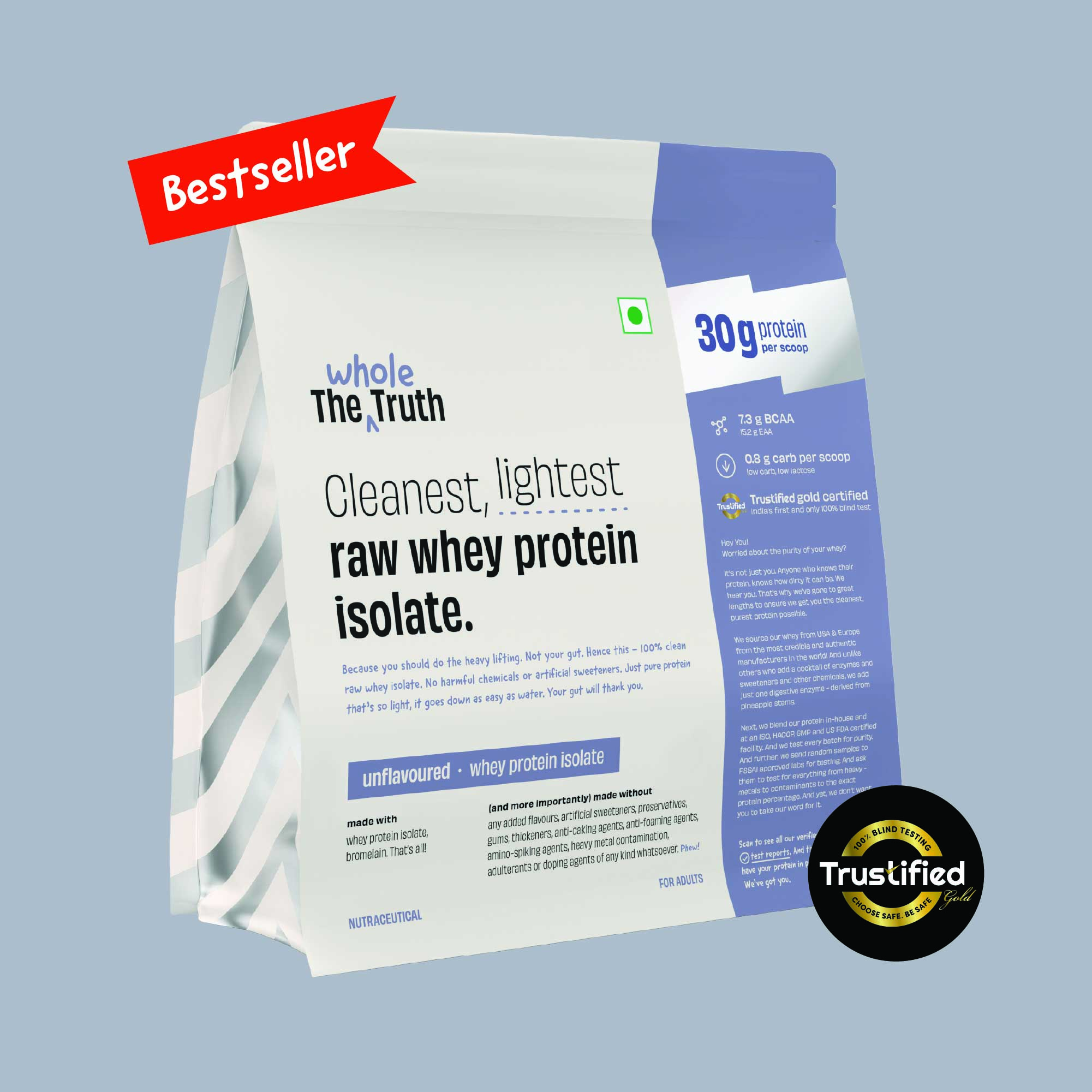 Unflavoured 30 g Pure Whey Protein Isolate - Image 1