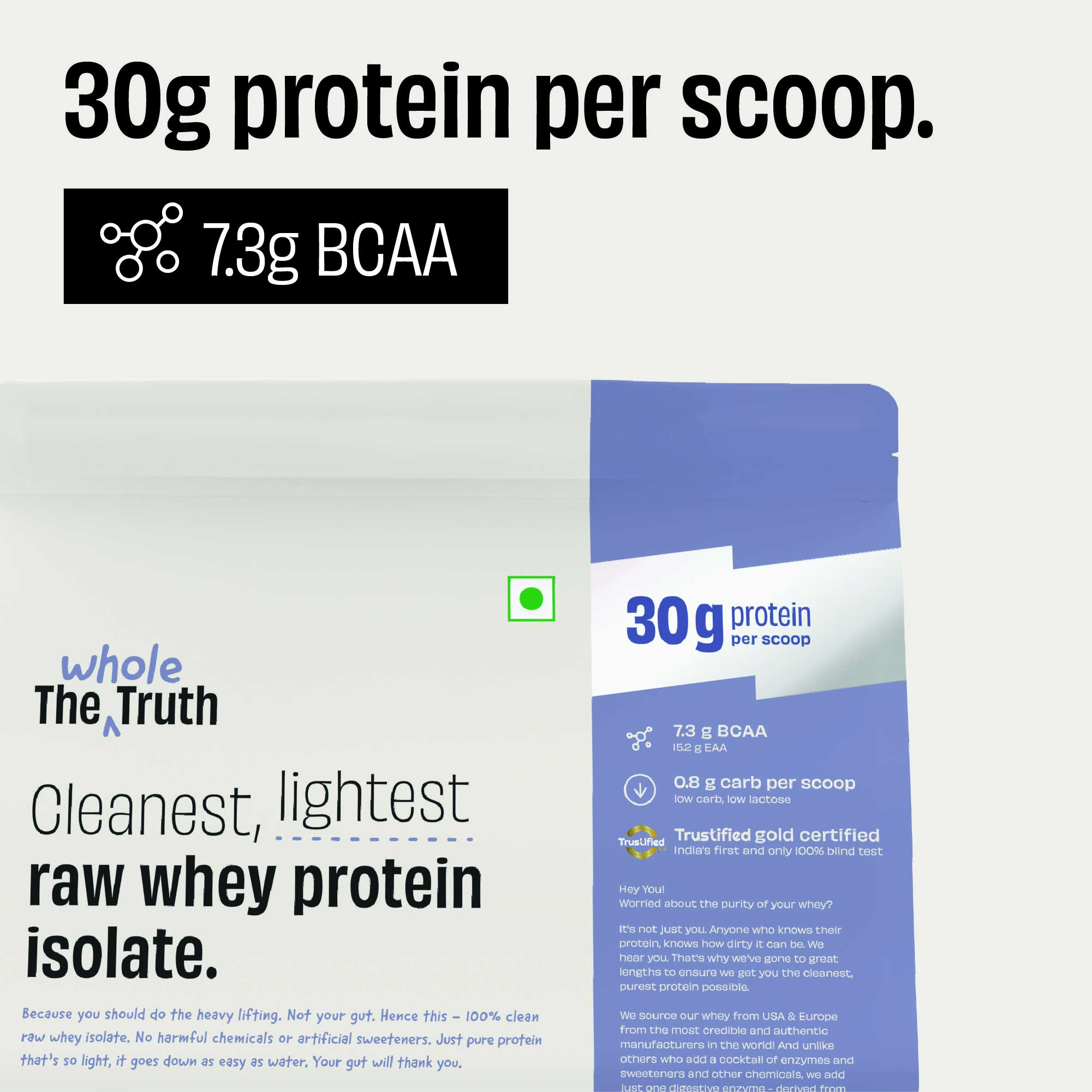 Unflavoured 30 g Pure Whey Protein Isolate - Image 2