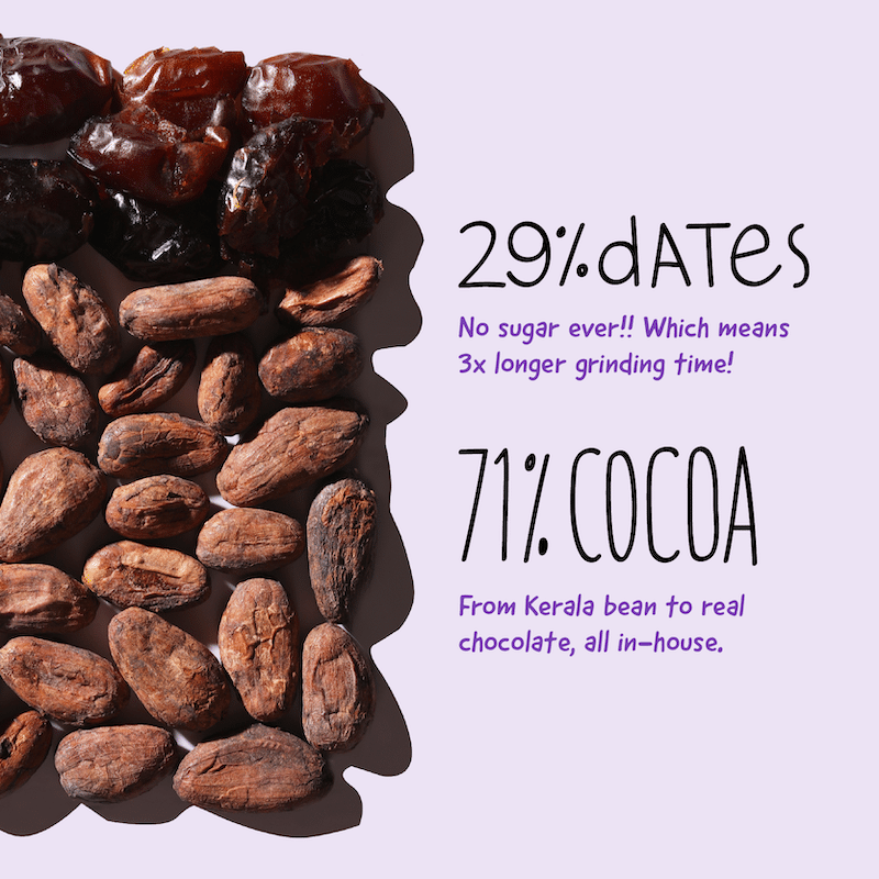 71% Dark Chocolate Sweetened with Dates - Pack of 3 - Thumbnail 4