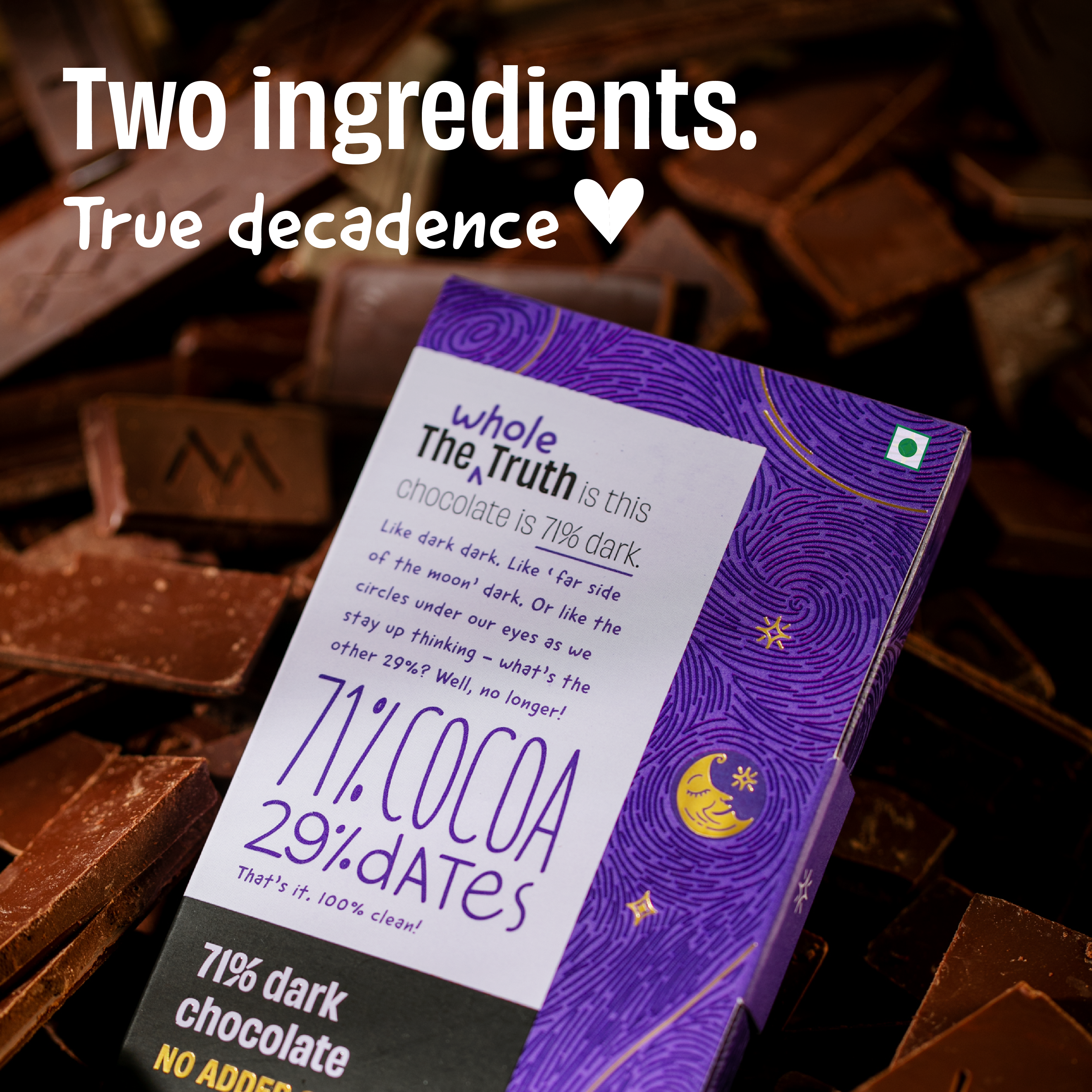 71% Dark Chocolate Sweetened with Dates - Pack of 3 - Image 7