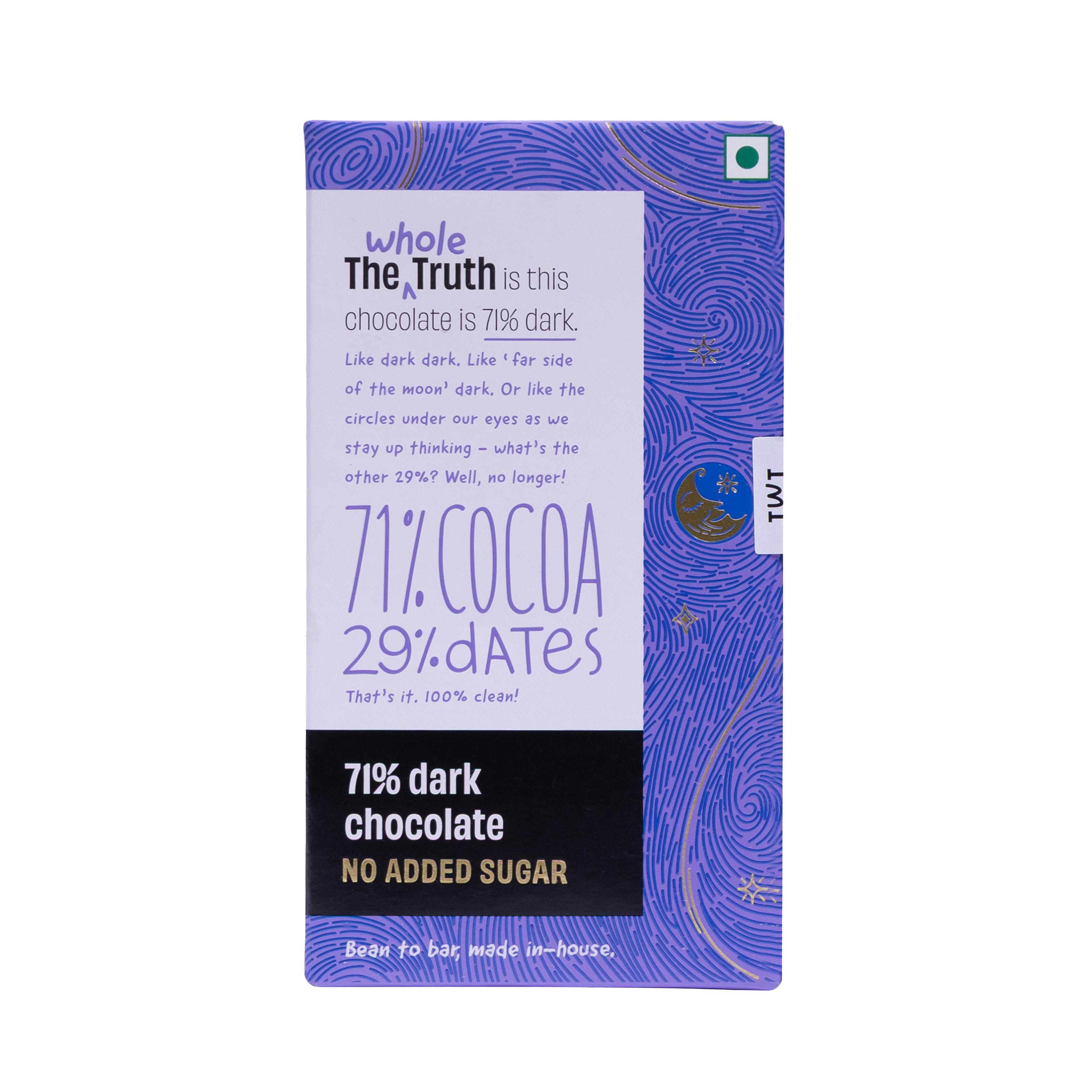 71% Dark Chocolate Sweetened with Dates - Pack of 3 - Thumbnail 2