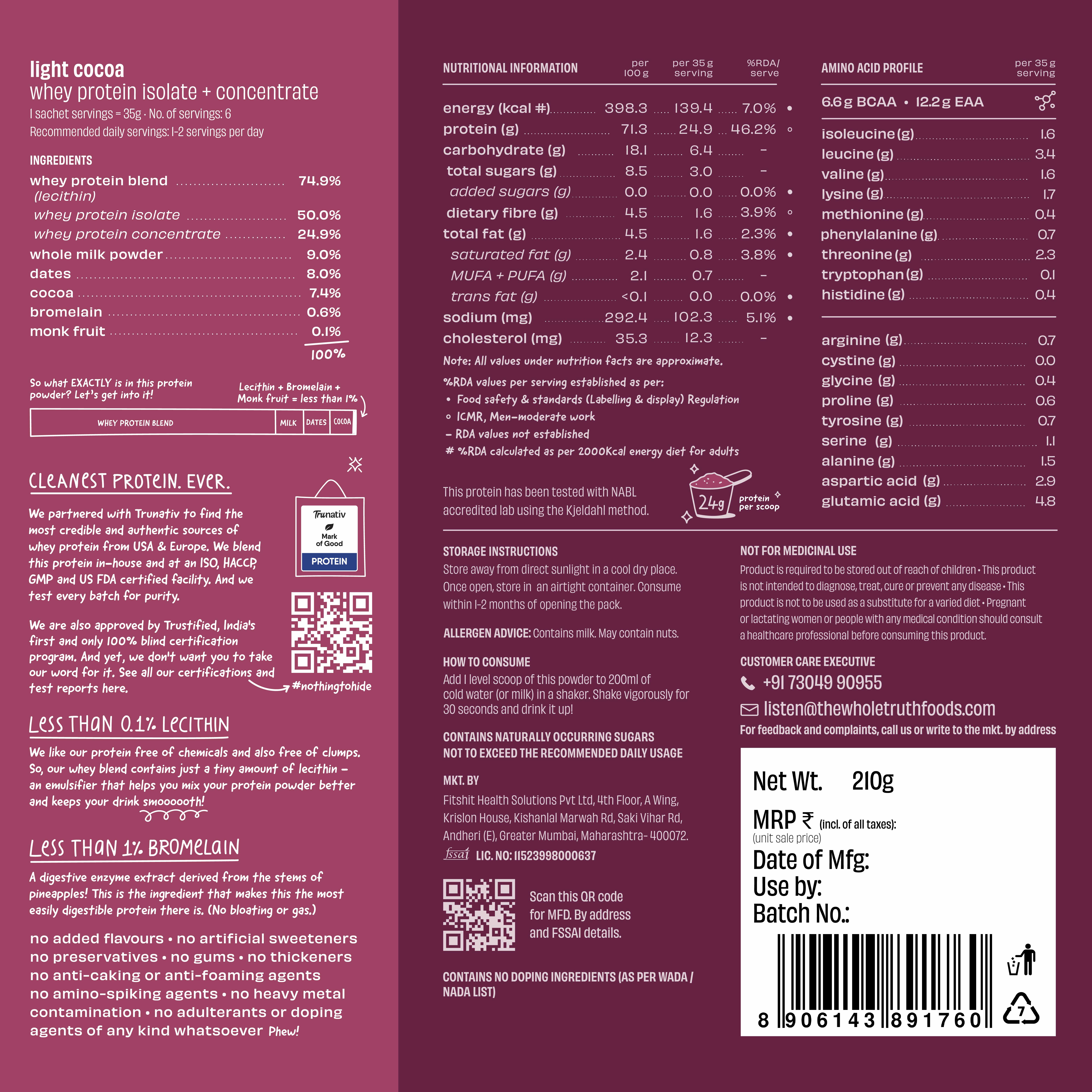 Light Cocoa 24 g Protein Powder - Thumbnail 8