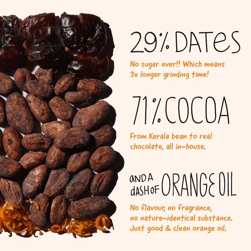 Orange Dark Chocolate Sweetened with Dates - Pack of 3 - Thumbnail 4