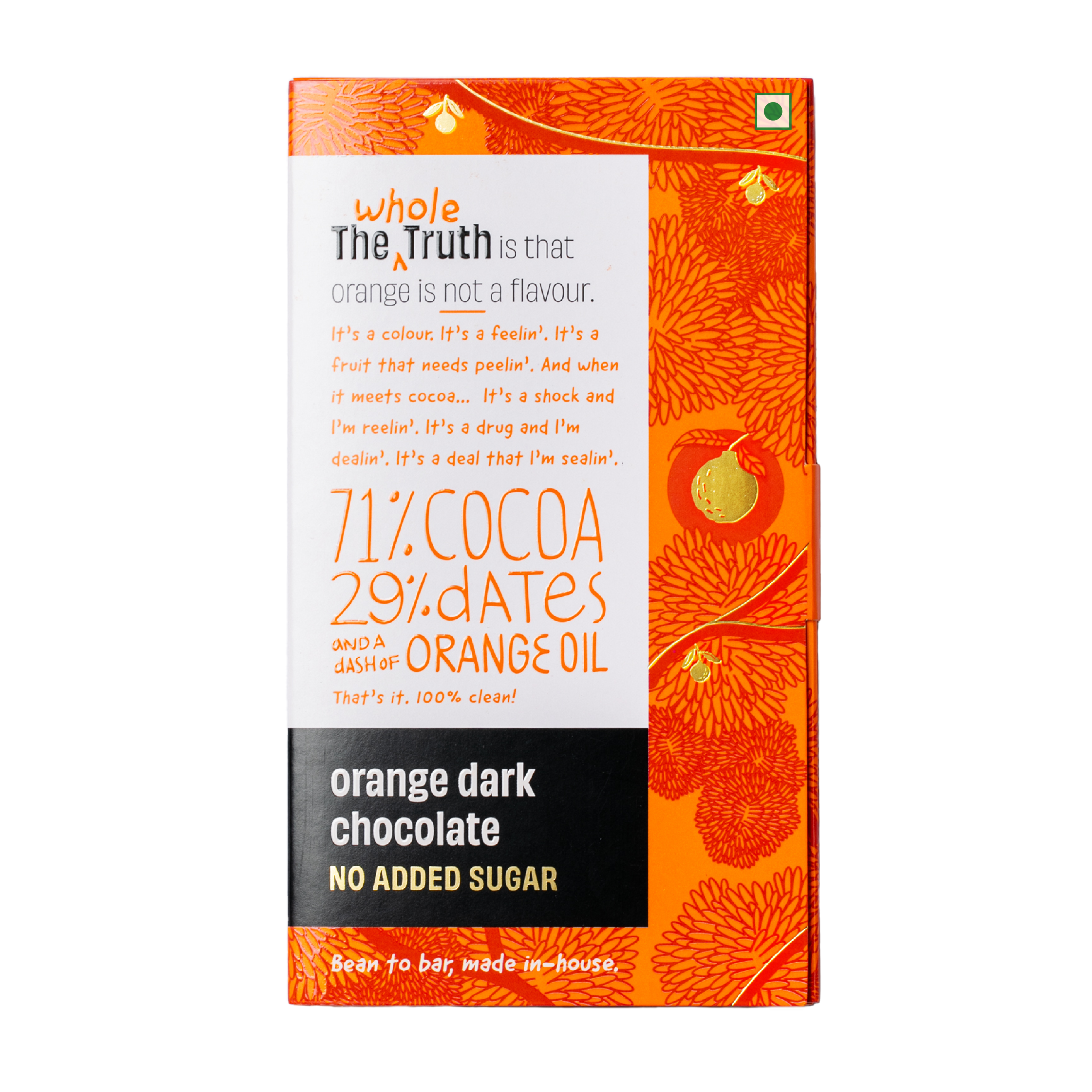 Orange Dark Chocolate Sweetened with Dates - Pack of 3 - Image 2