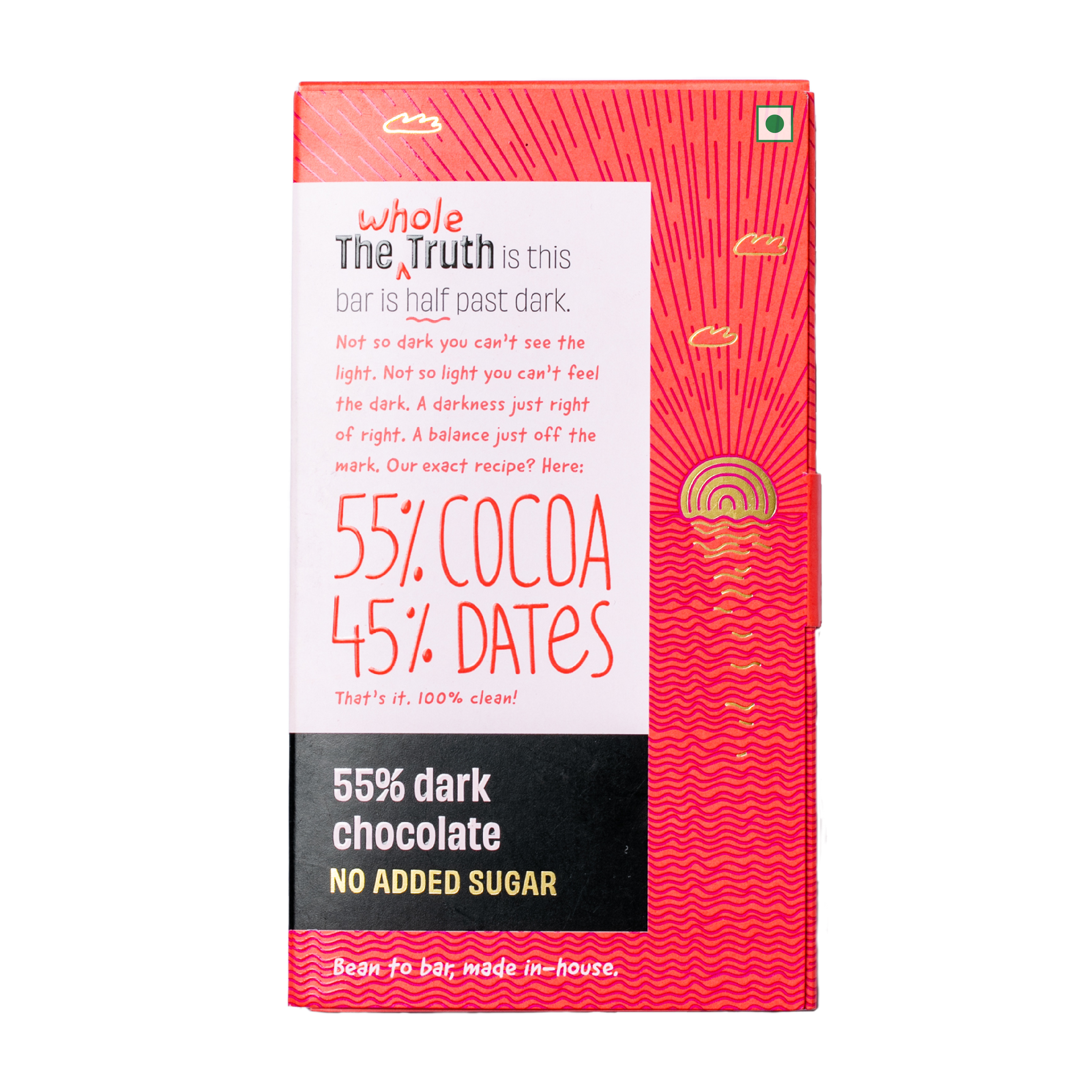 55% Dark Chocolate Sweetened with Dates - Pack of 3 - Thumbnail 2