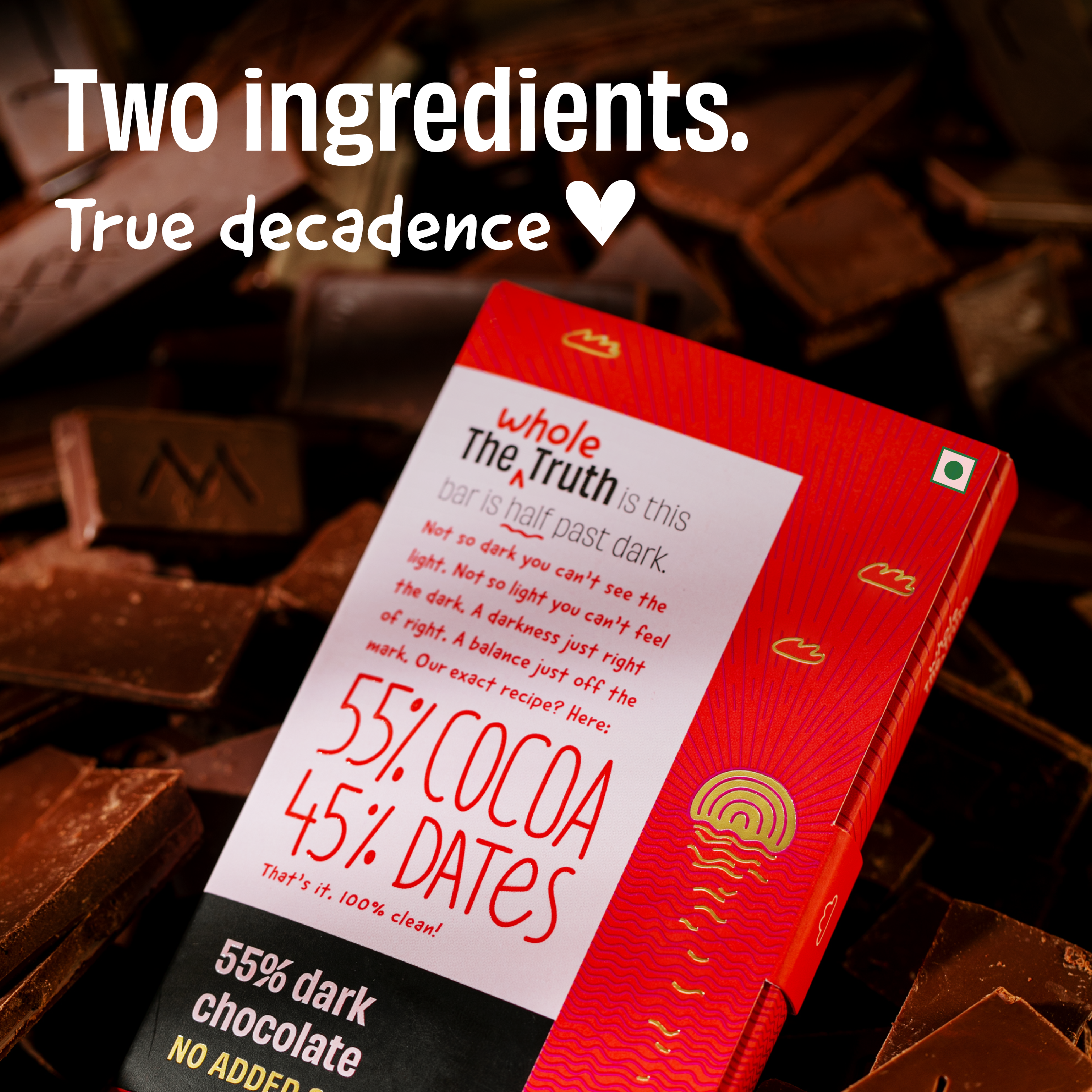 55% Dark Chocolate Sweetened with Dates - Pack of 3 - Image 8