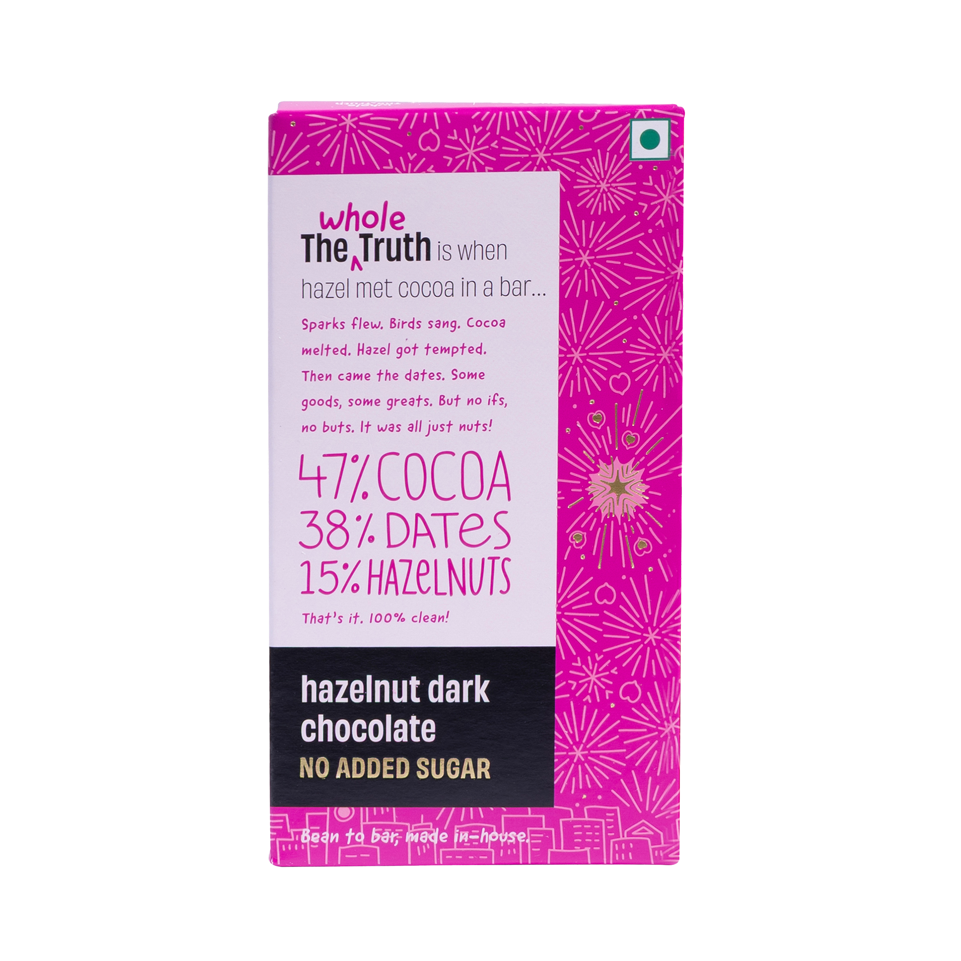 Hazelnut Dark Chocolate Sweetened with Dates - Pack of 3 - Thumbnail 2