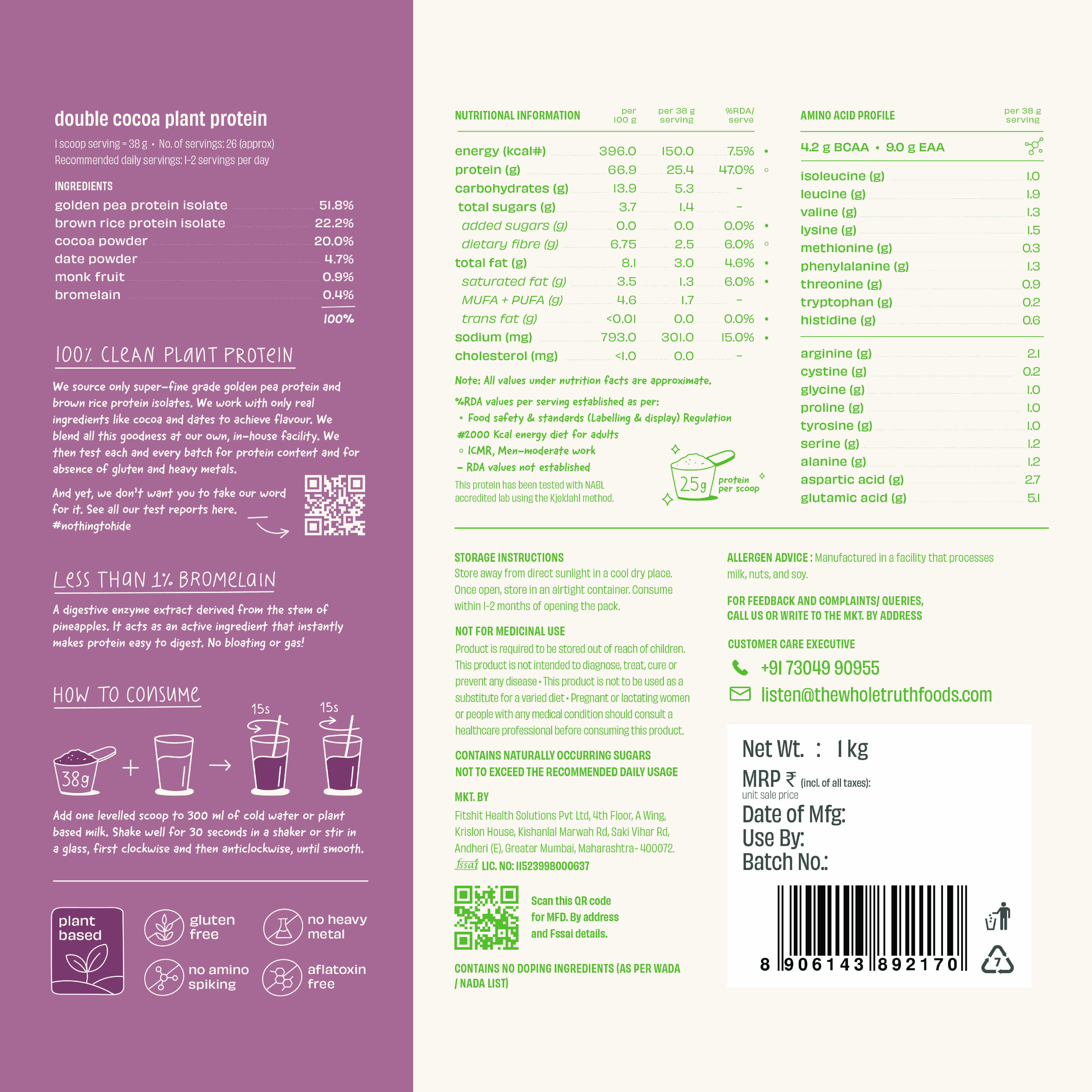 Double Cocoa 25g Plant Protein - Thumbnail 17