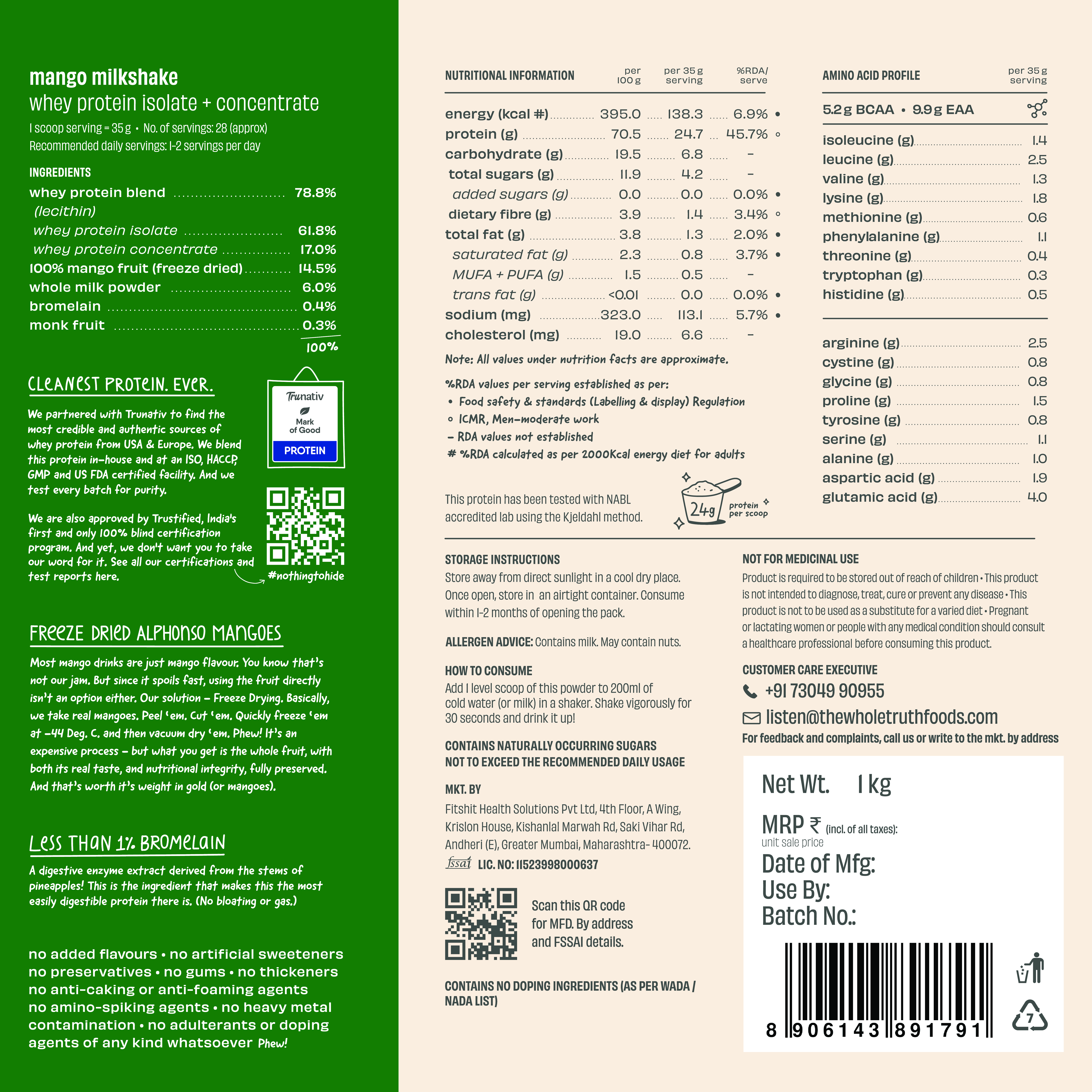 Mango Milkshake 24 g Protein Powder - Thumbnail 10