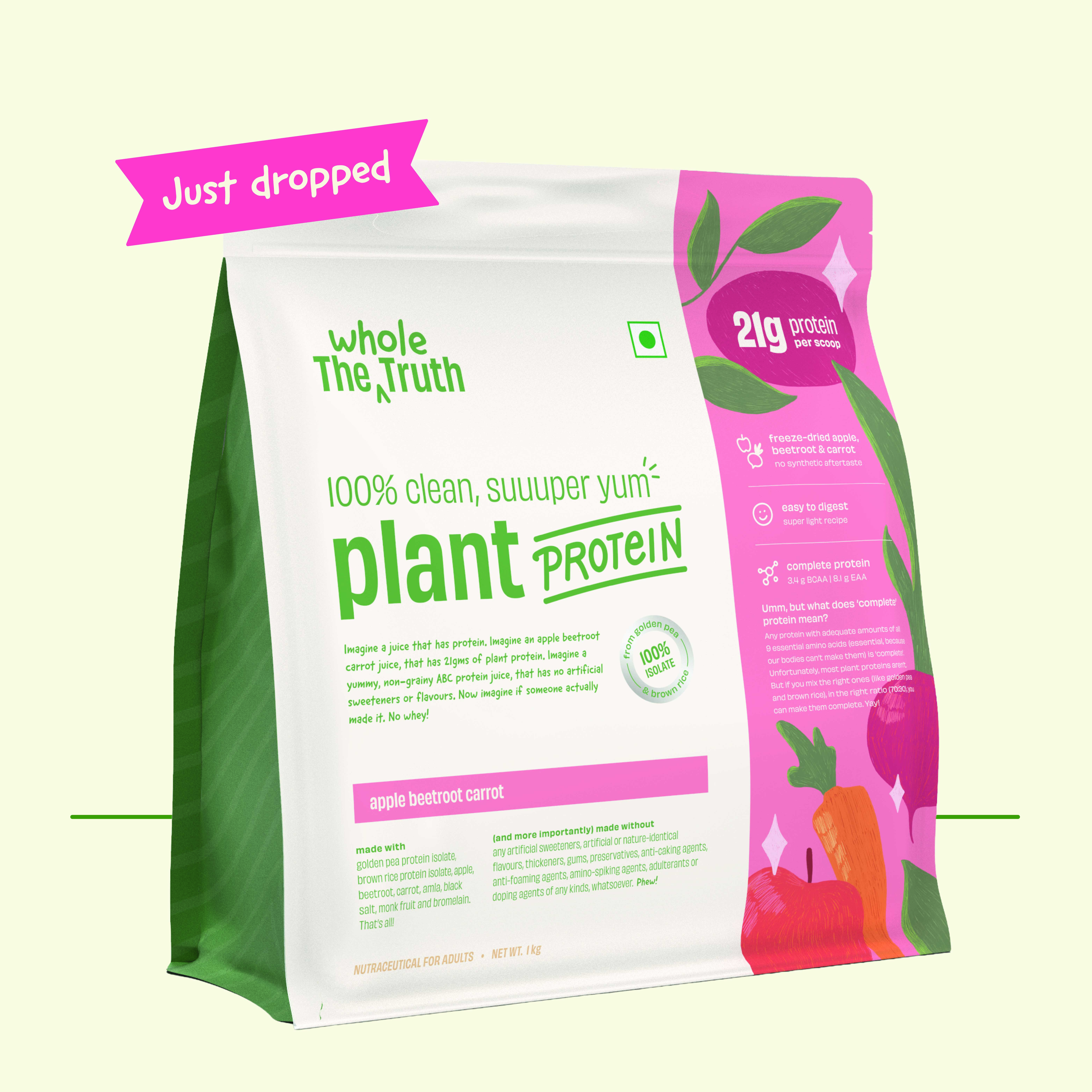 Apple Beetroot Carrot 21g Plant Protein - Thumbnail 1