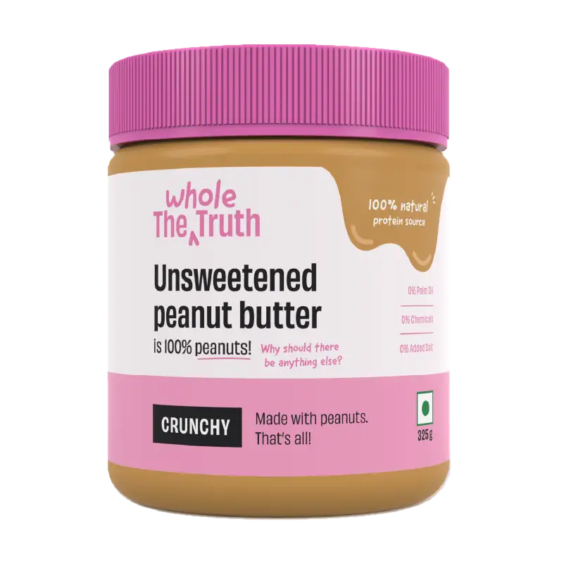 CRUNCHY- Unsweetened Peanut Butter Pack of 325g