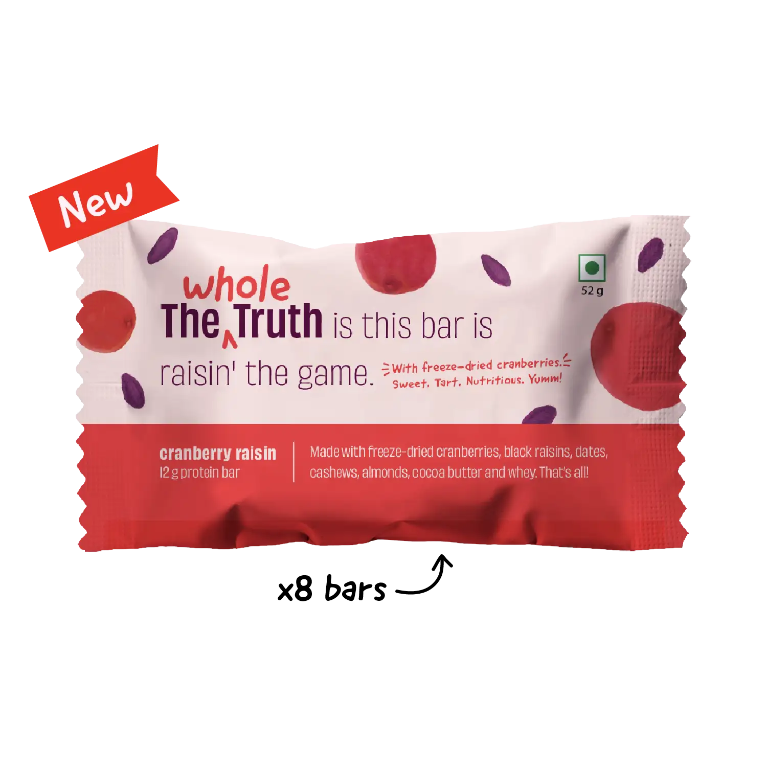 Cranberry Raisin Protein Bars (52 gms) - 1 unit