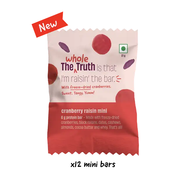 Cranberry Raisin Mini Protein Bars - Box of 12