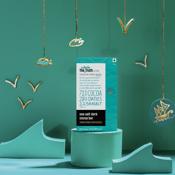 The Whole Truth Sea Salt Dark Cocoa Bar Sweetened with Dates