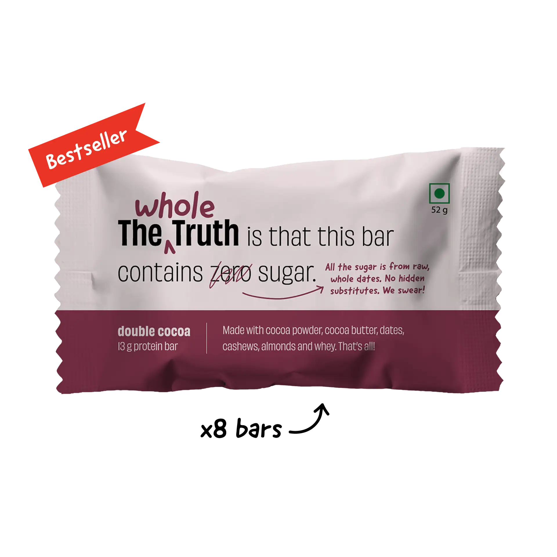 Double Cocoa Protein Bar (52 gms) - 1 unit