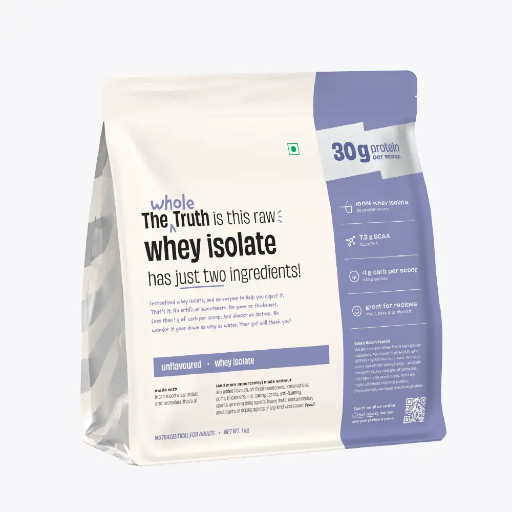Unflavoured 30g Pure Whey Protein Isolate Pack of 1 KG