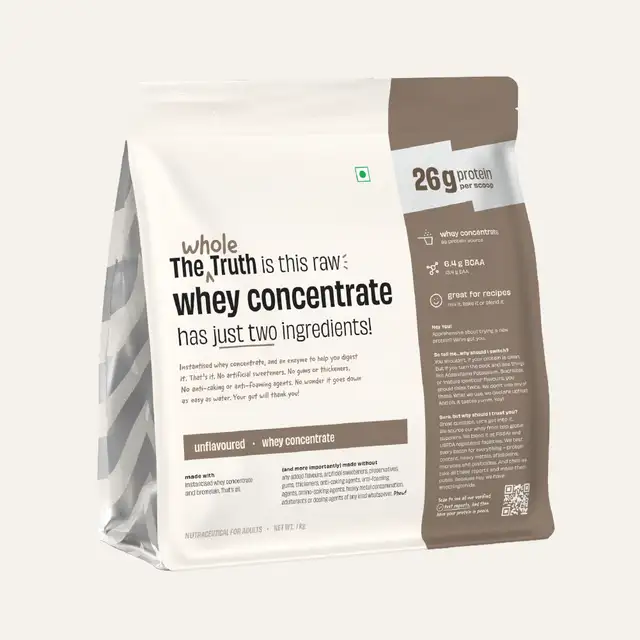 Unflavoured Raw Whey Protein Concentrate 26 g