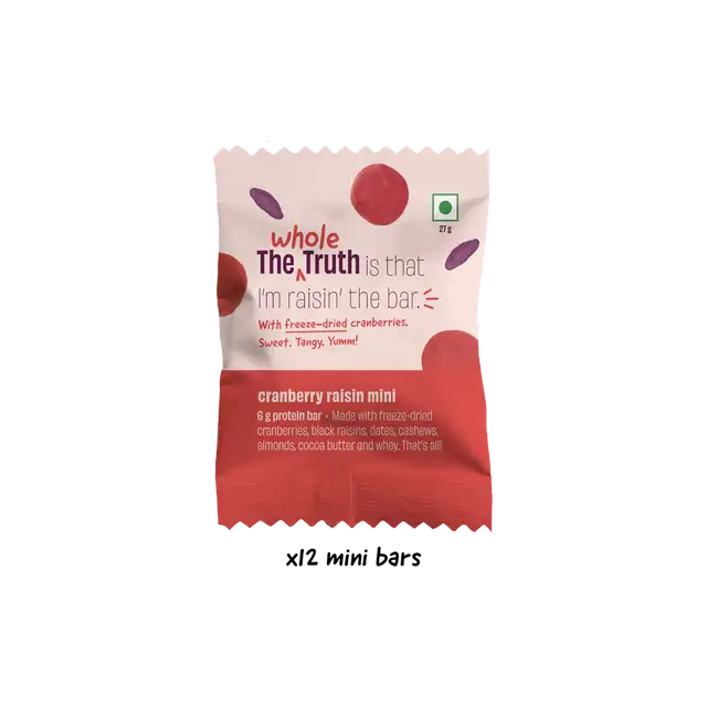 Cranberry Raisin Mini Protein Bars - Box of 12