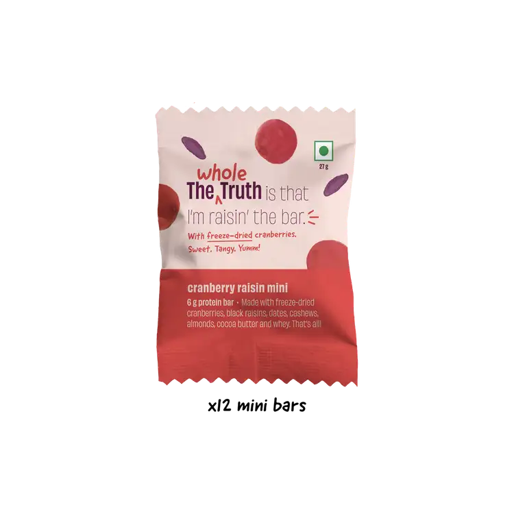 Cranberry Raisin Mini Protein Bars - Box of 12