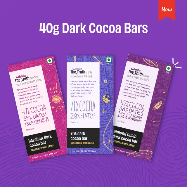 Assorted 40g Dark Cocoa Bars - Pack of 6