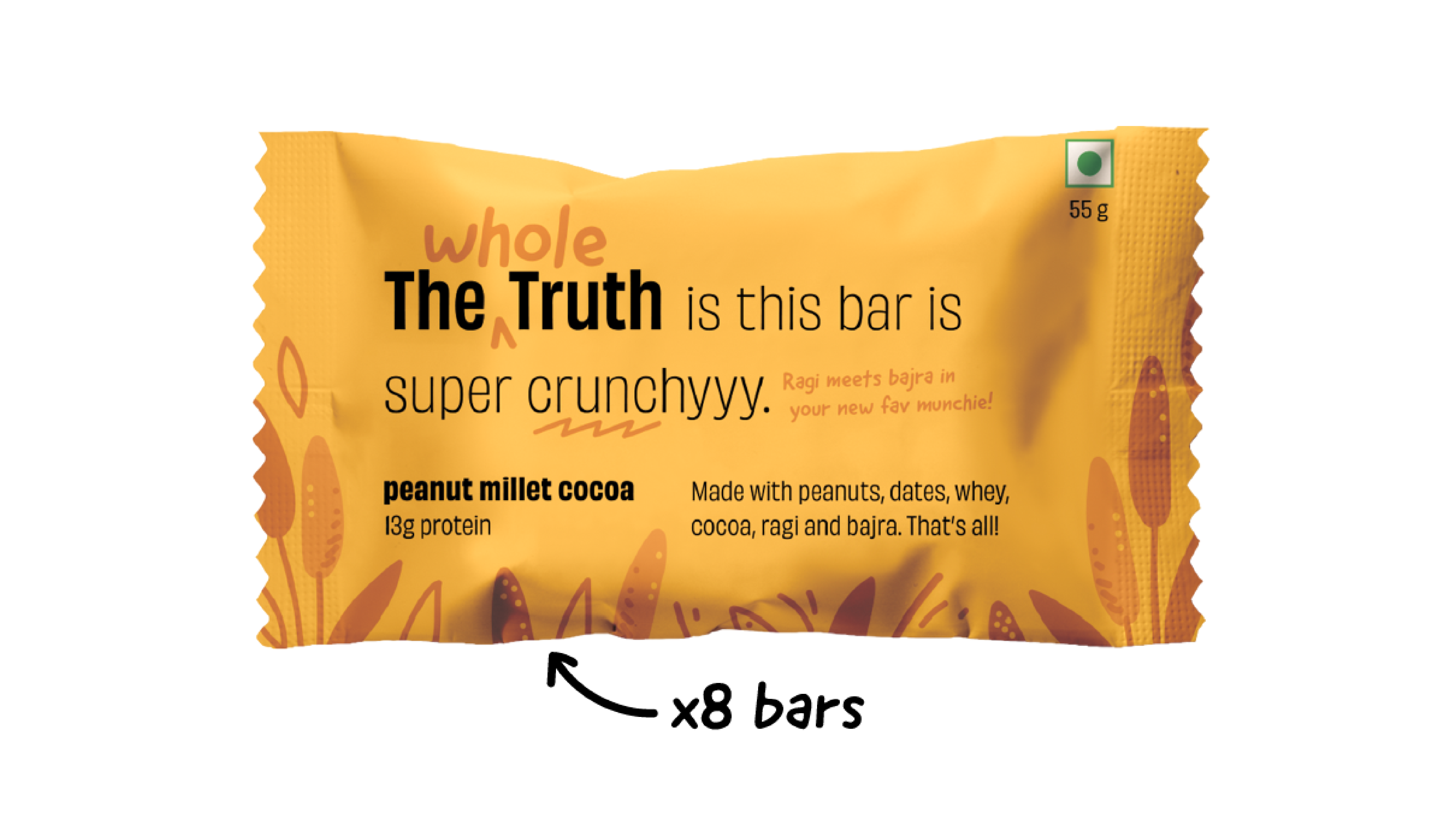 Peanut Millet Cocoa - Pack of 8 Millet Bars - Image 1