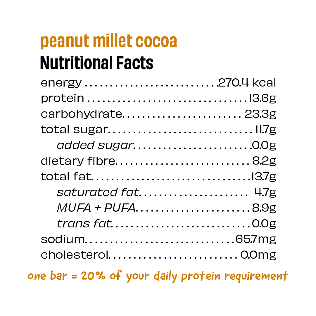 Peanut Millet Cocoa - Pack of 8 Millet Bars - Image 4