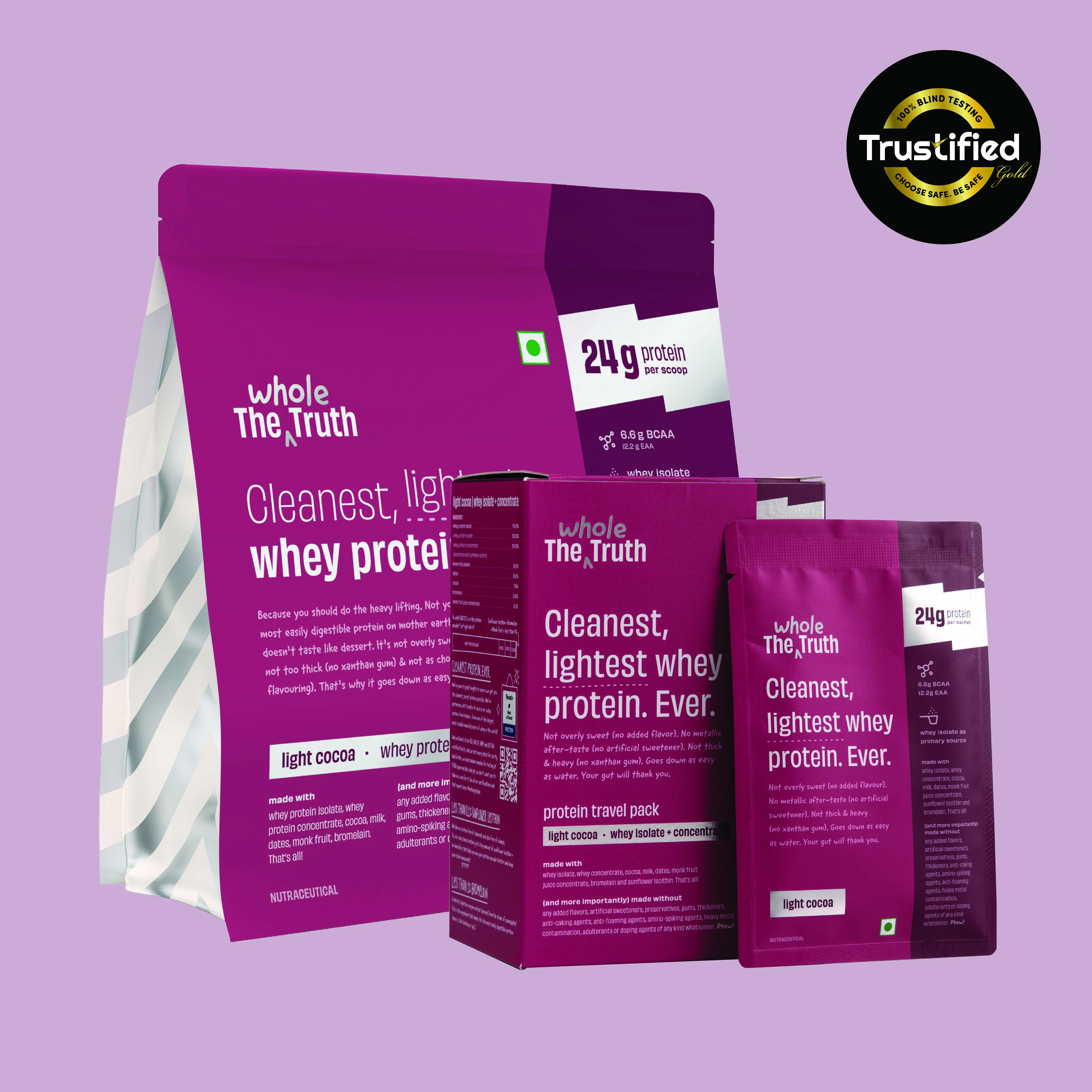 Light Cocoa 24 g Protein Powder - 1 KG with Pack of 6 sachets