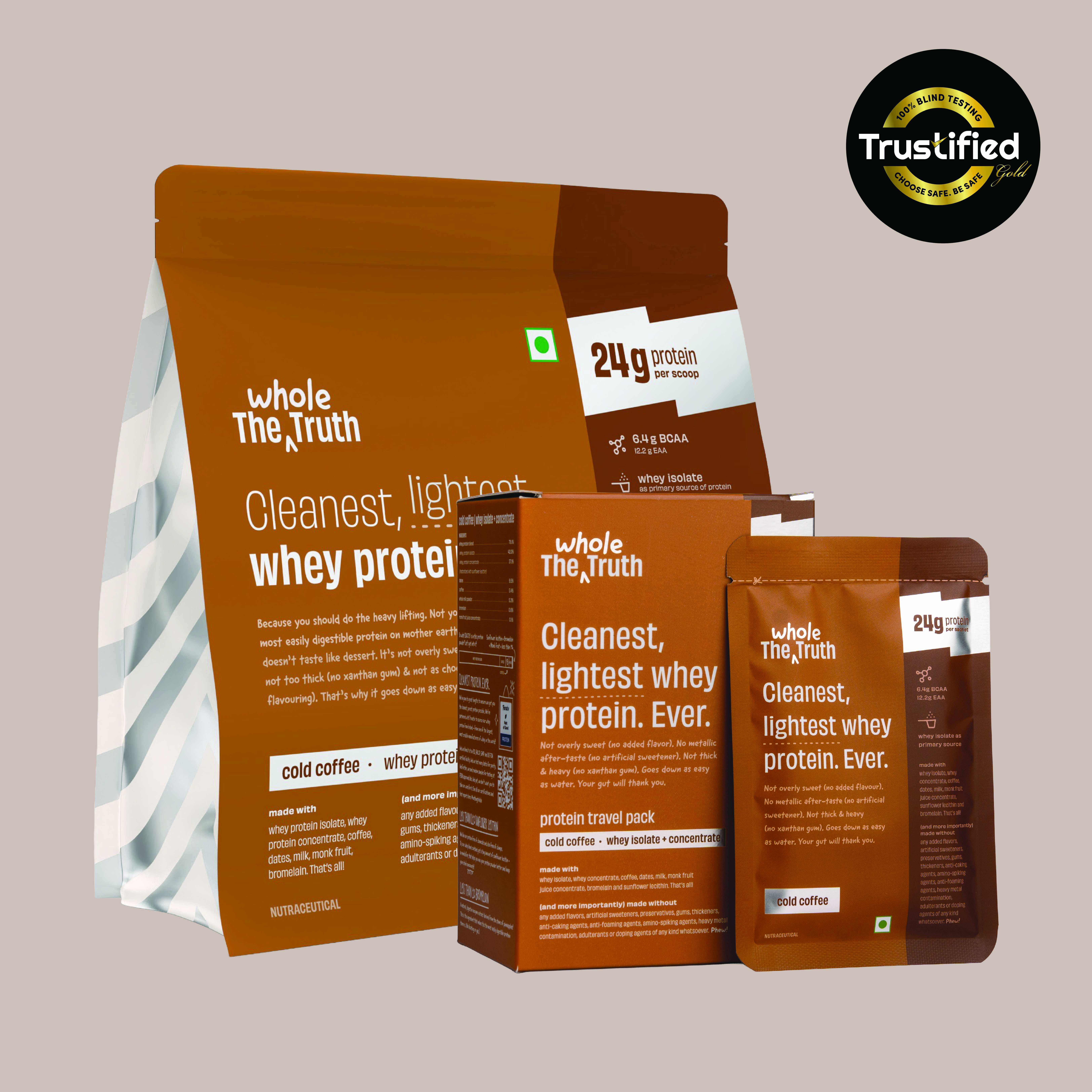 Cold Coffee 24 g Protein Powder - 1 KG with Pack of 6 sachets - Thumbnail 1