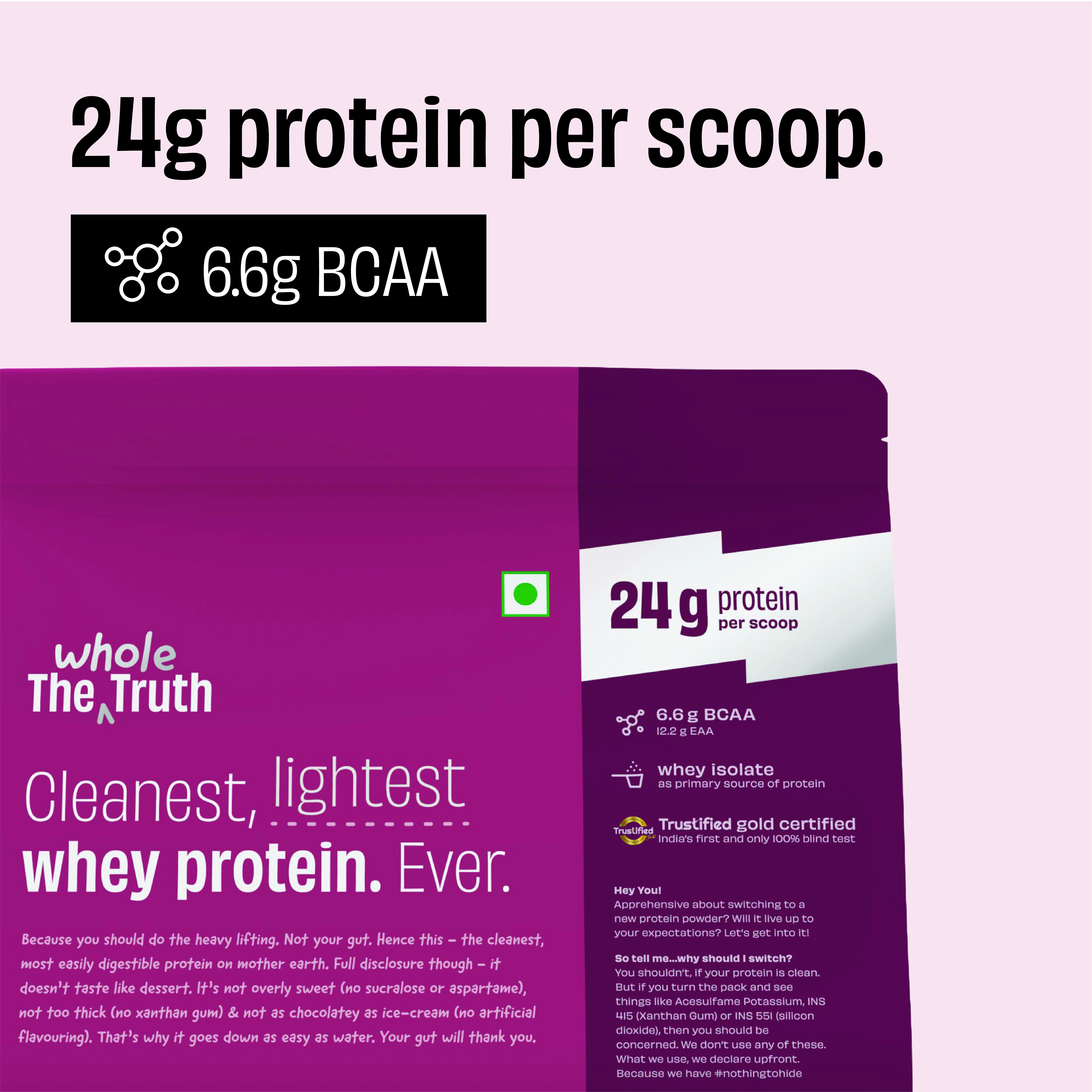 Light Cocoa 24 g Protein Powder - 1 KG with Pack of 6 sachets - Image 3