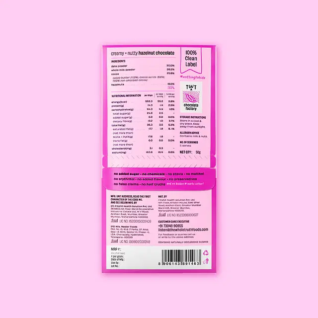 Hazelnut Chocolate - Pack of 6 Bars - Thumbnail 6