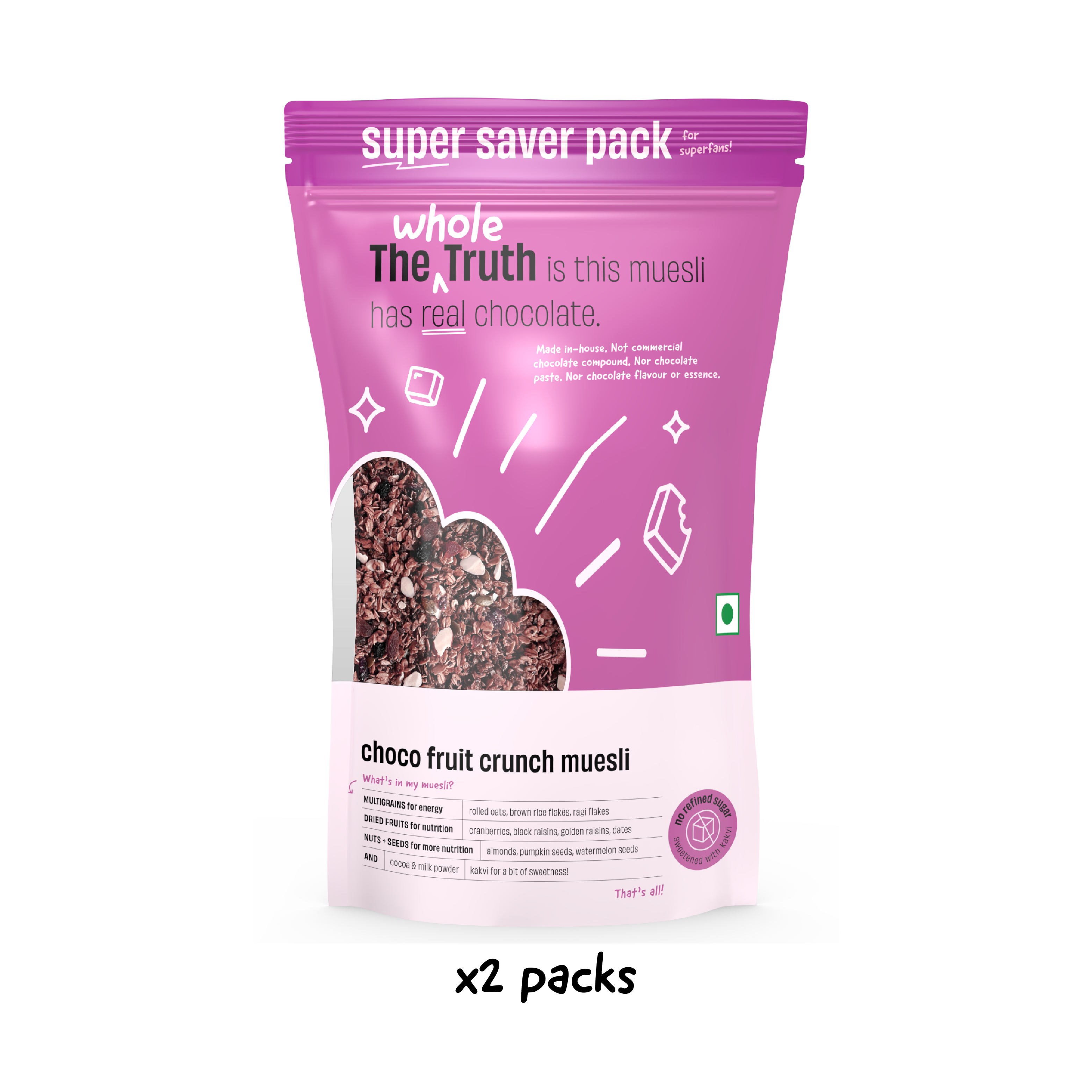 Choco Fruit Crunch Muesli - Super Saver Pack of 1.5kg