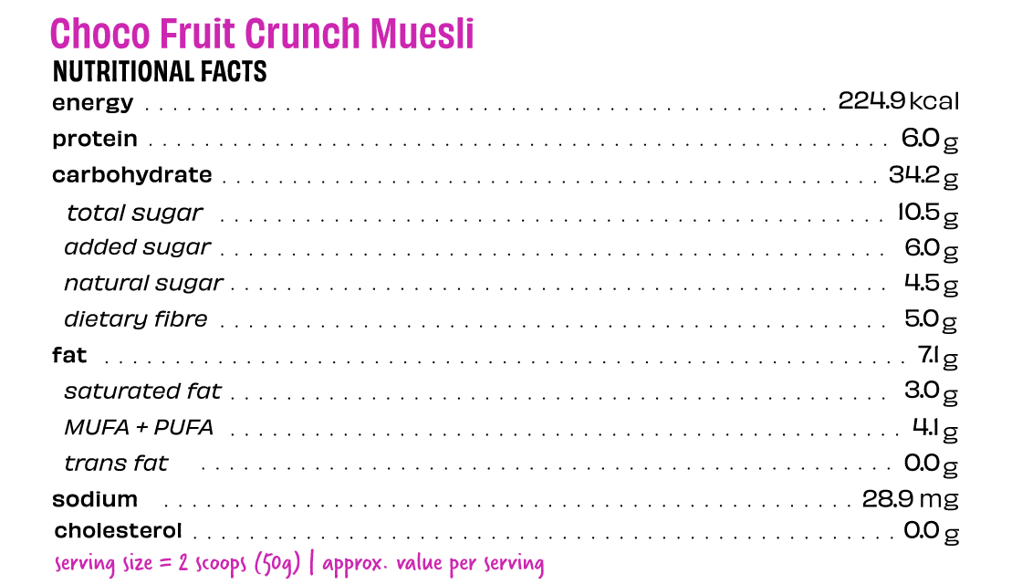 Choco Fruit Crunch Muesli - Super Saver Pack of 1.5kg - Thumbnail 4