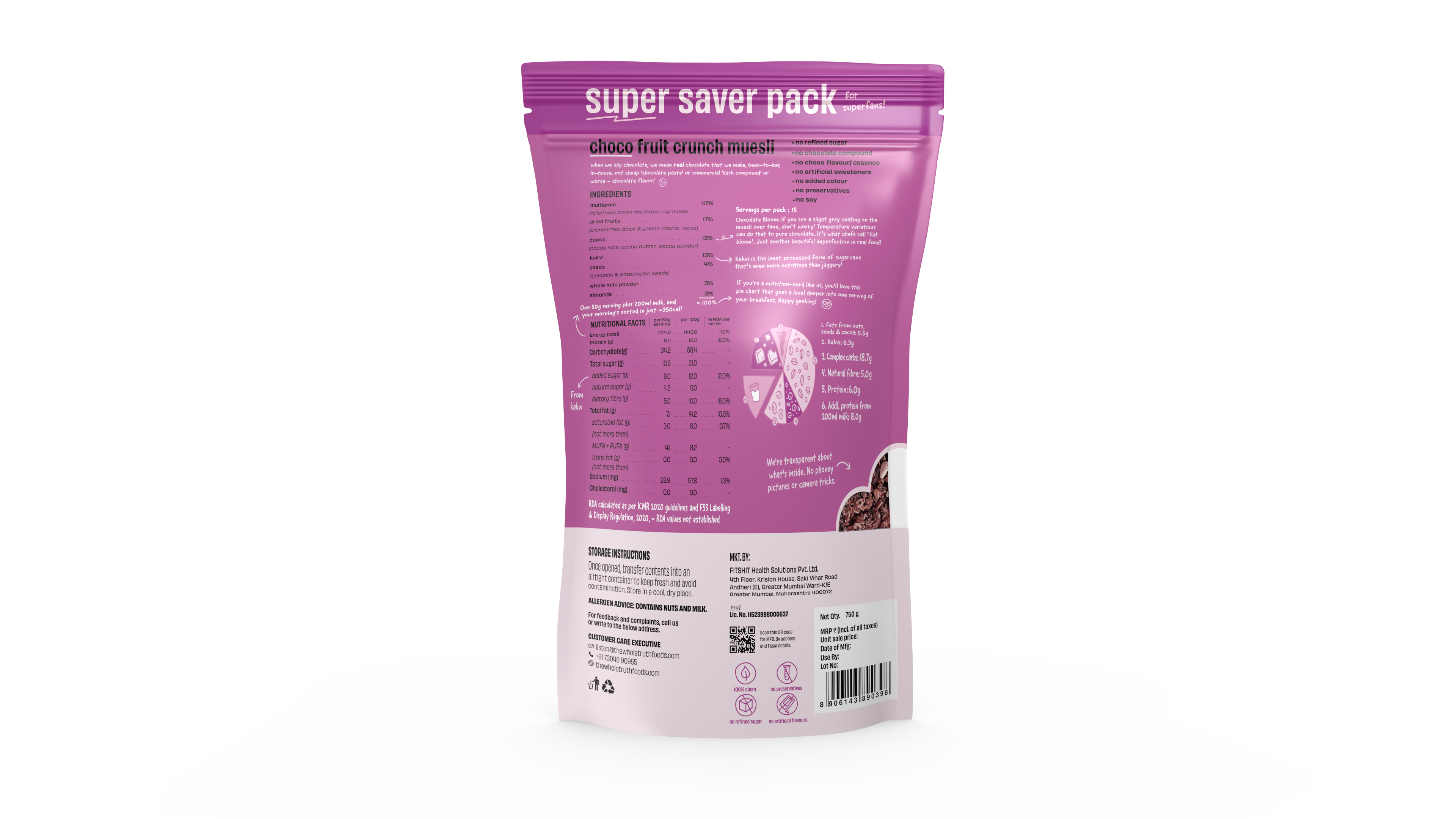 Choco Fruit Crunch Muesli - Super Saver Pack of 1.5kg - Image 7