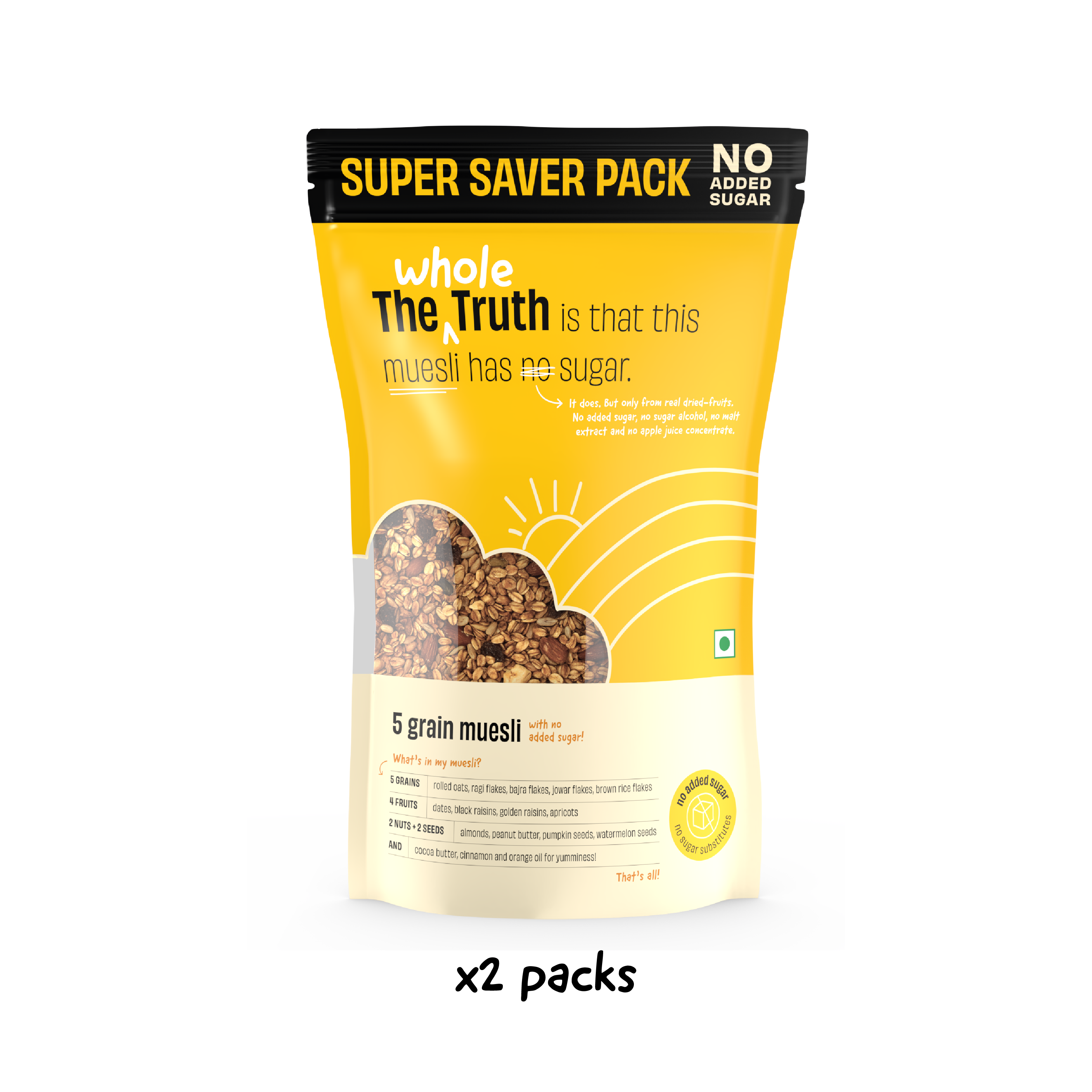 No Added Sugar 5 Grain Muesli - Super Saver Pack of 1.5kg