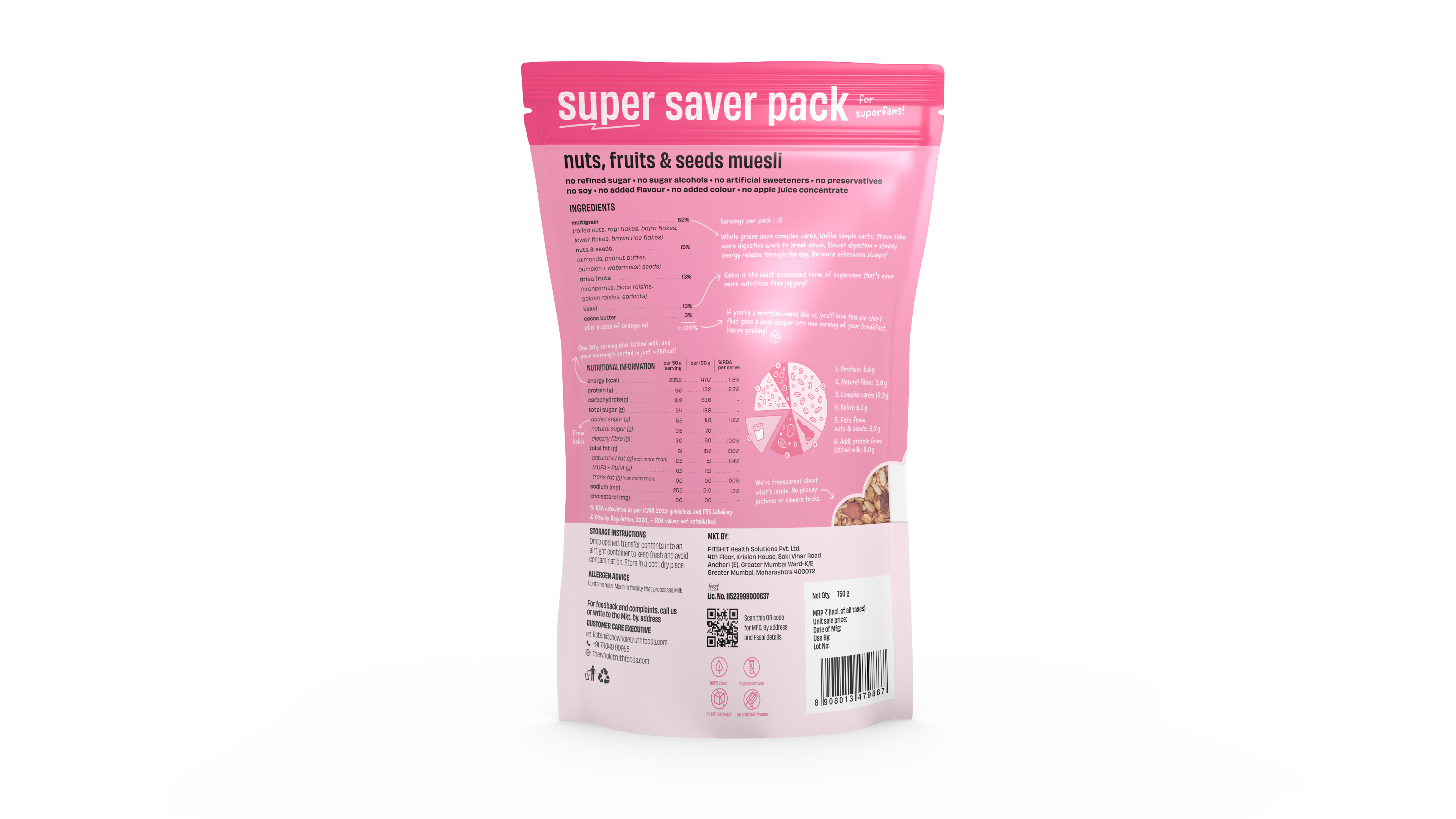 Nuts, Fruits & Seeds - Super Saver Pack of 1.5kg - Thumbnail 7