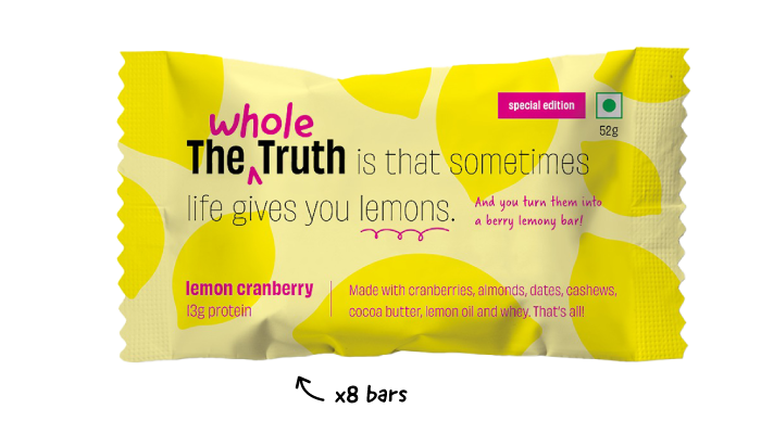Lemon Cranberry Protein Bars - Box of 8