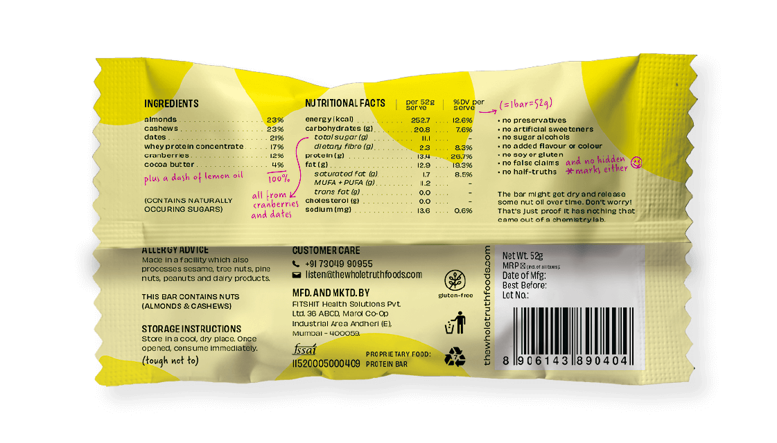 Lemon Cranberry Protein Bars - Box of 8 - Image 7