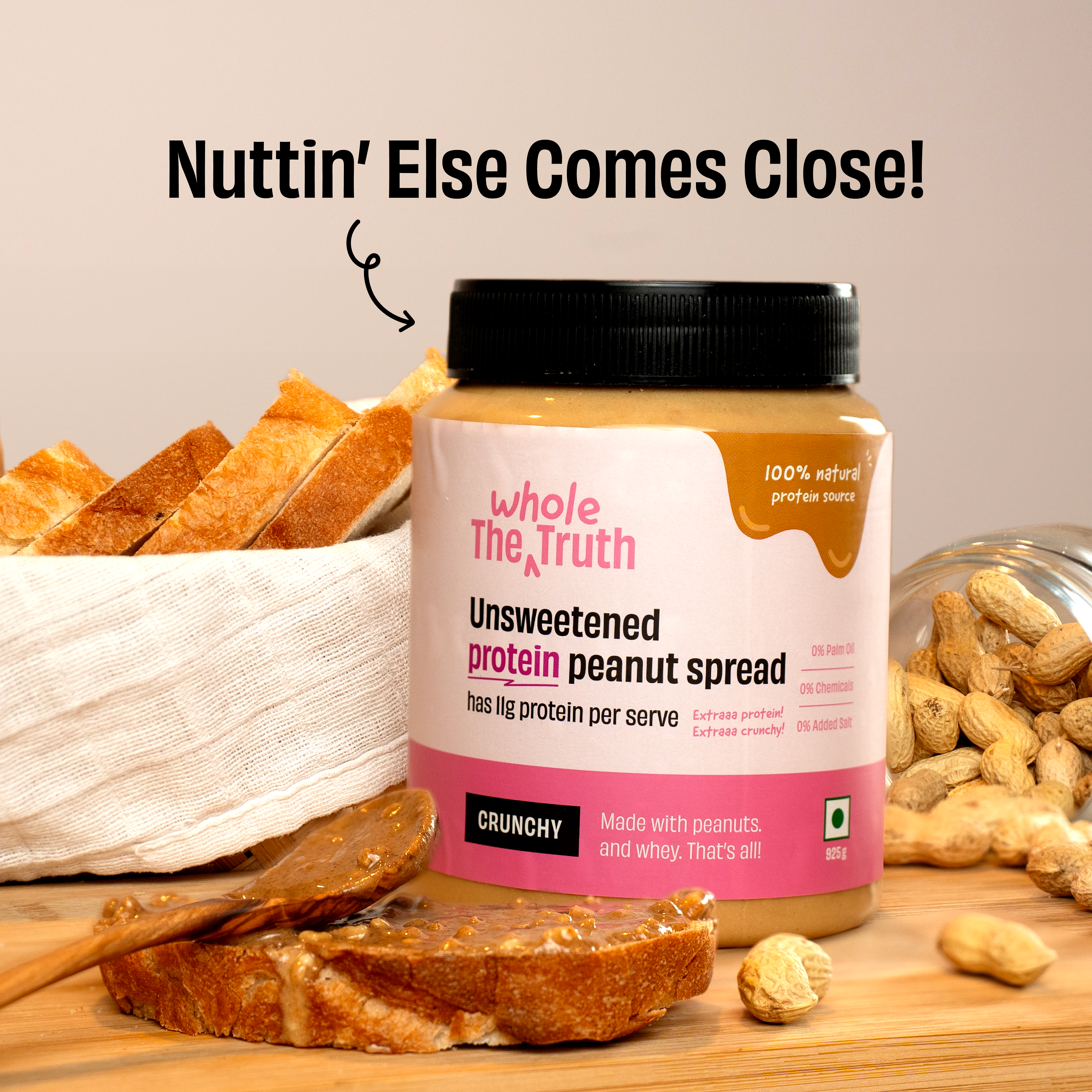 CRUNCHY- Unsweetened Protein Peanut Spread - Box of 925 g - Image 4