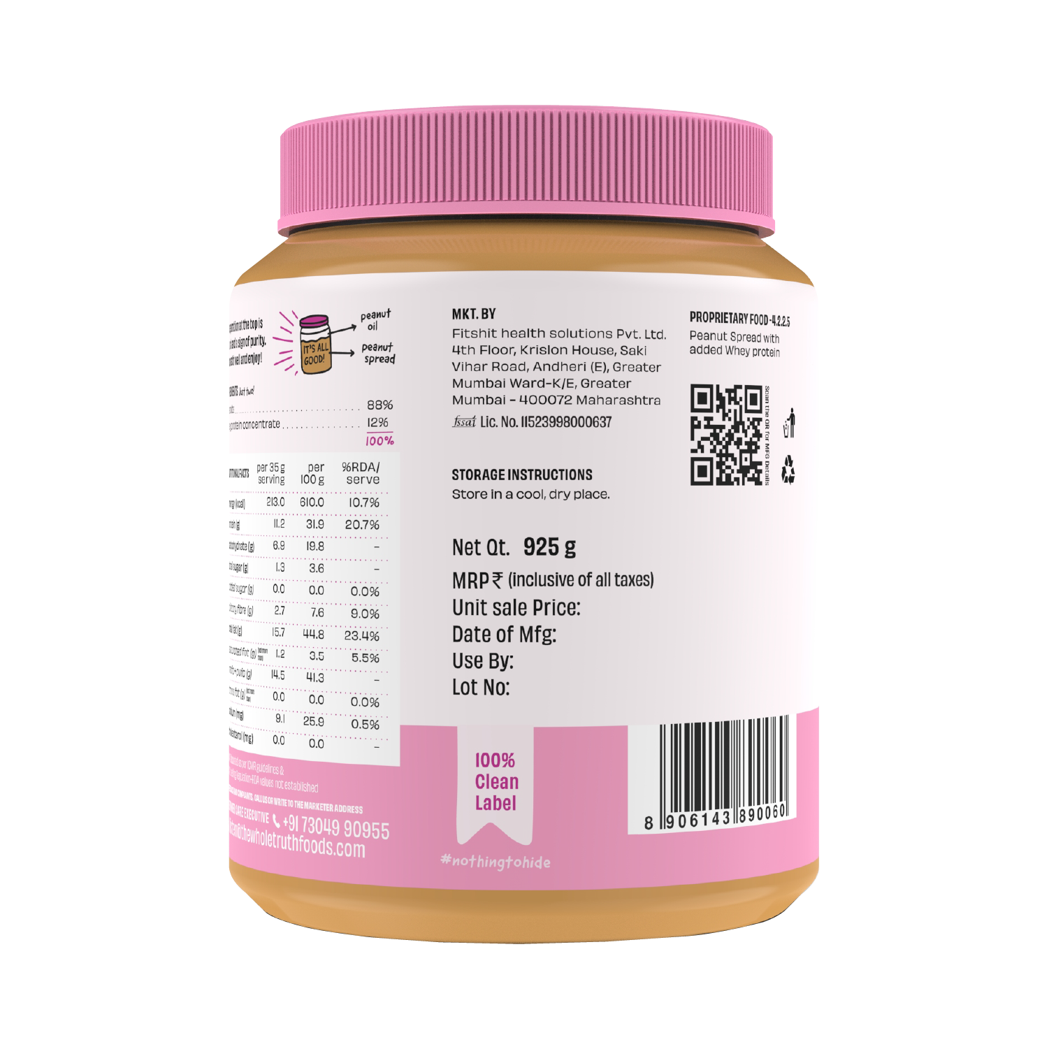 CRUNCHY- Unsweetened Protein Peanut Spread - Box of 925 g - Image 5