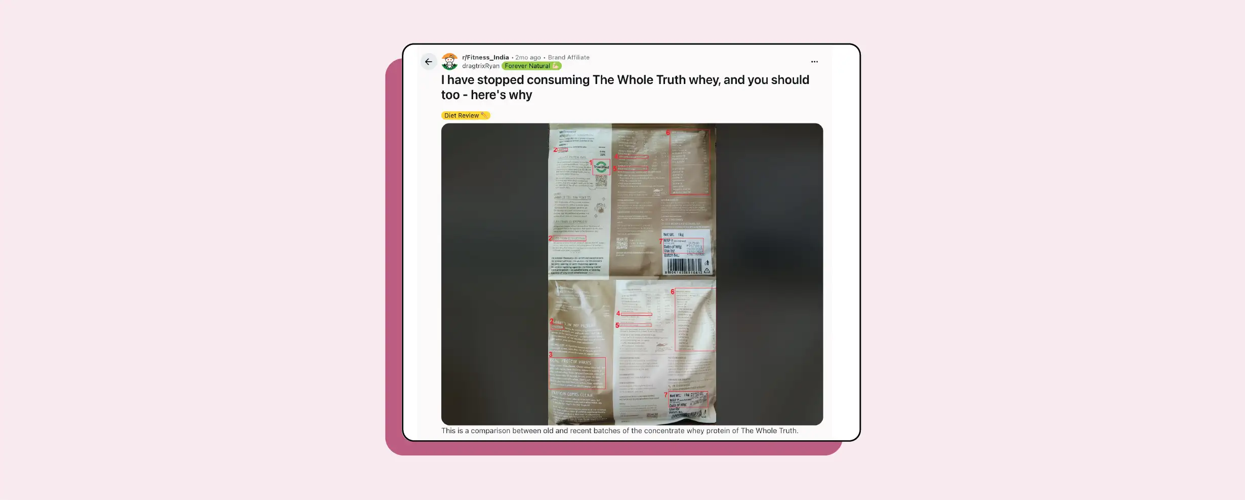 A Reddit post on our whey pack changes, answered