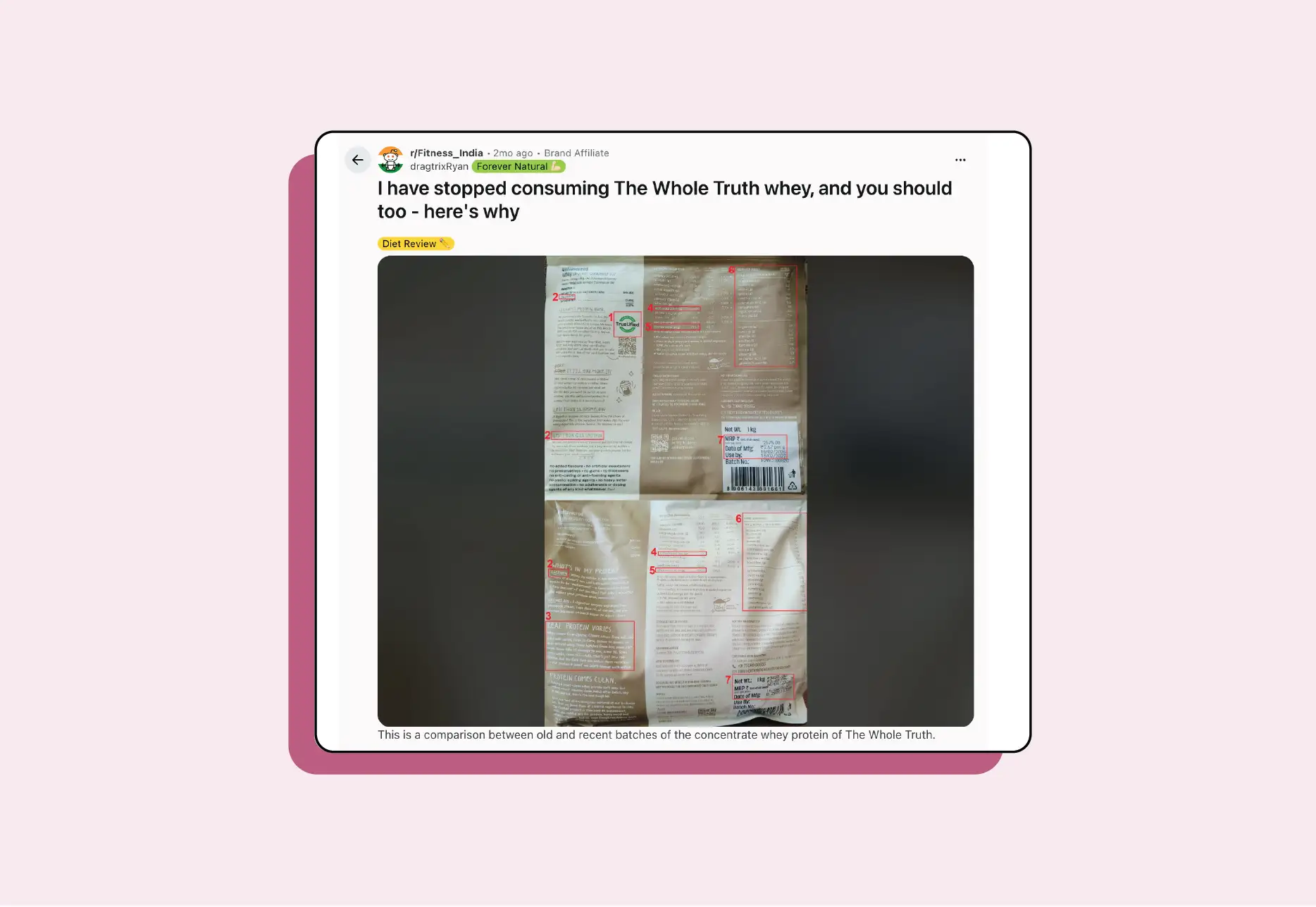 A Reddit post on our whey pack changes, answered